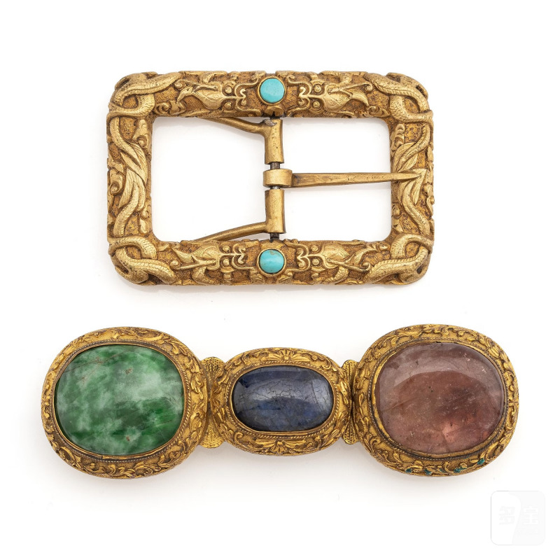 A set of two gilded belt-buckles, - 图1